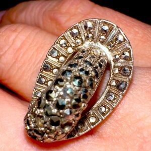 WEST GERMANY VINTAGE MARCASITE AND SILVER RING 💍 1930s